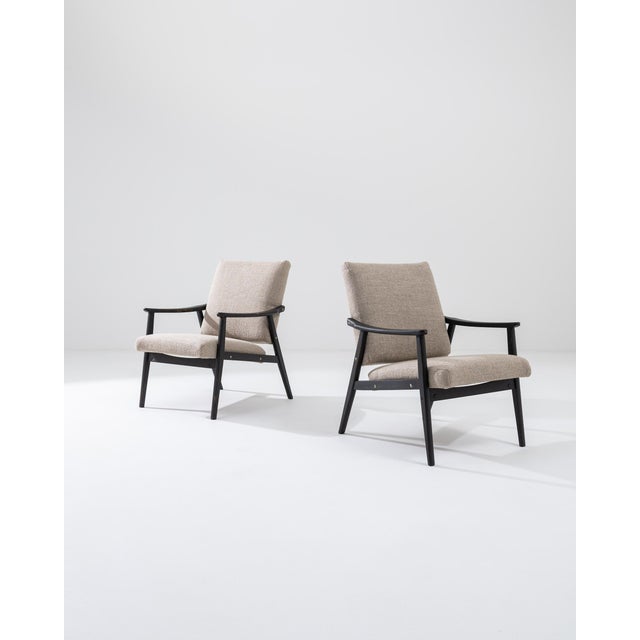 1960s 1960s Czech Upholstered Armchairs, a Pair For Sale - Image 5 of 12