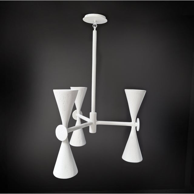 Sculpture Materials Organic Modern Plaster of Paris Geometric Chandelier, Villette Chandelier For Sale - Image 7 of 13