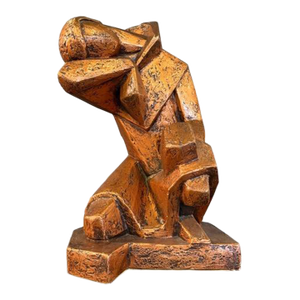 Mid-Century Modern Cubist Brutalist "Repose" Figurative Sculpture