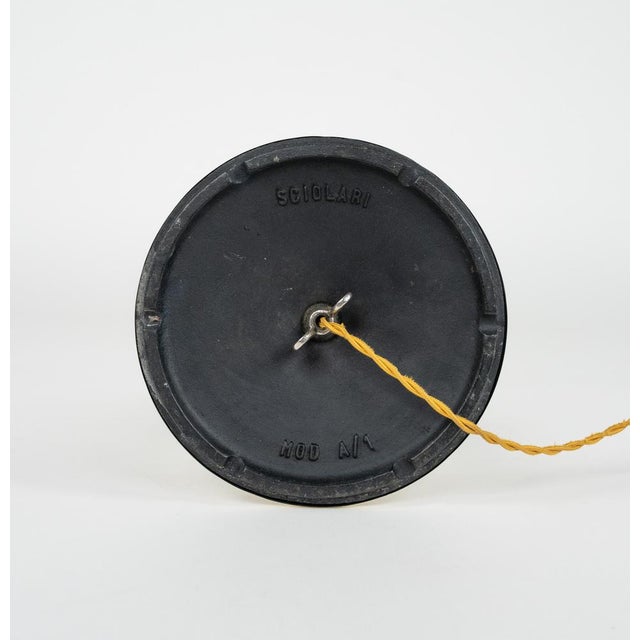 Mid-Century Mod. A/1 Table Lamp in Brass, Wood & Fabric from Sciolari, Italy, 1960s For Sale - Image 13 of 15