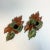 1920s 1922 Antique Boho Chic Americana Cast Iron Poinsettia Candle Holders - A Pair, Christmas For Sale - Image 5 of 11