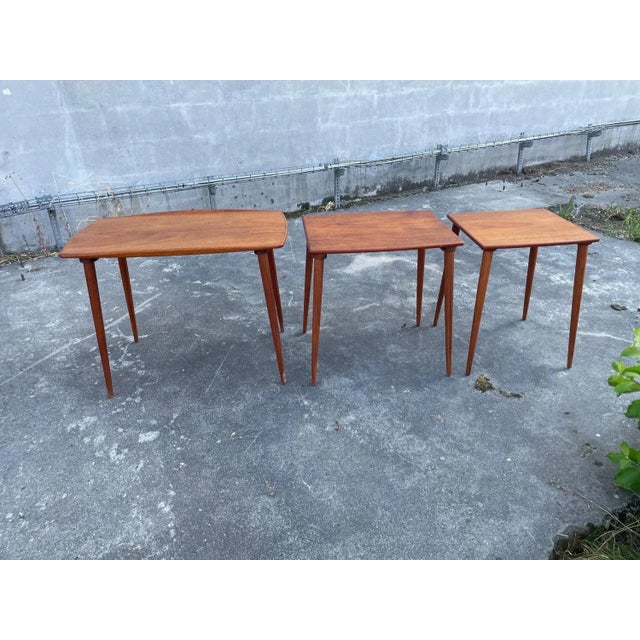 1960s Danish Teak Nesting Tables, 1960s For Sale - Image 5 of 11