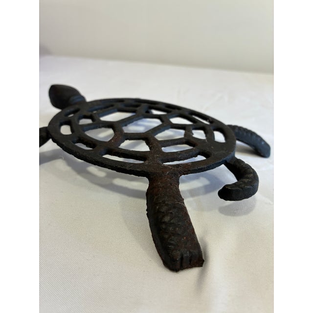 Vintage Cast Iron Sea Turtle Trivet For Sale - Image 4 of 8