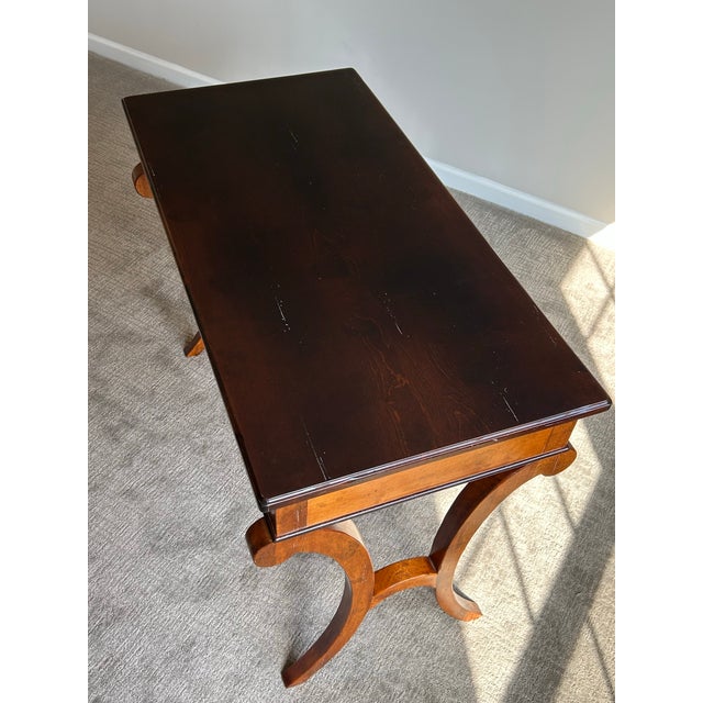 Late 20th Century Baker Milling Road Neoclassical Single Drawer Writing Desk With C-Scroll Legs For Sale - Image 10 of 10