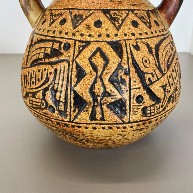 1970s Pottery Fat Lava Maya Tiki Vase from Jasba Ceramics, Germany, 1970s For Sale - Image 5 of 18