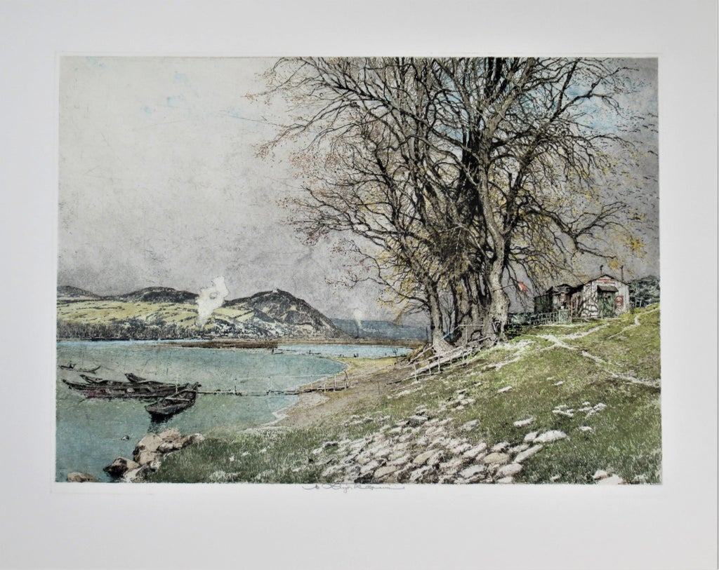 Luigi Kasimir, The Danube river Near Vienna, Austria, 1920 | Chairish