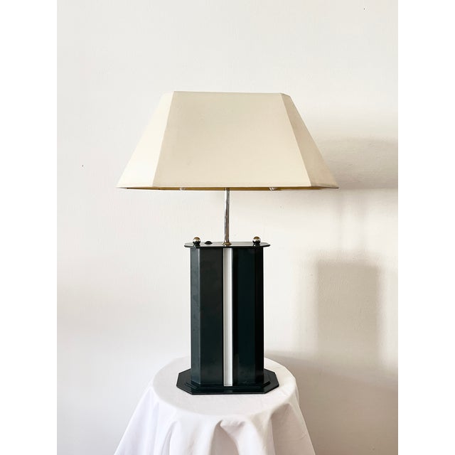 Vintage Table Lamp in Metal with Chrome Details, 1980s For Sale - Image 10 of 10