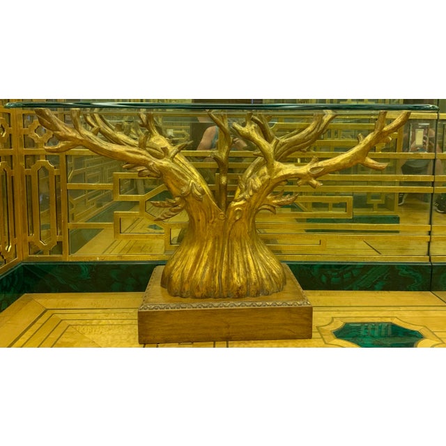 1980s 1980s Vintage Glass Top Console Table For Sale - Image 5 of 10