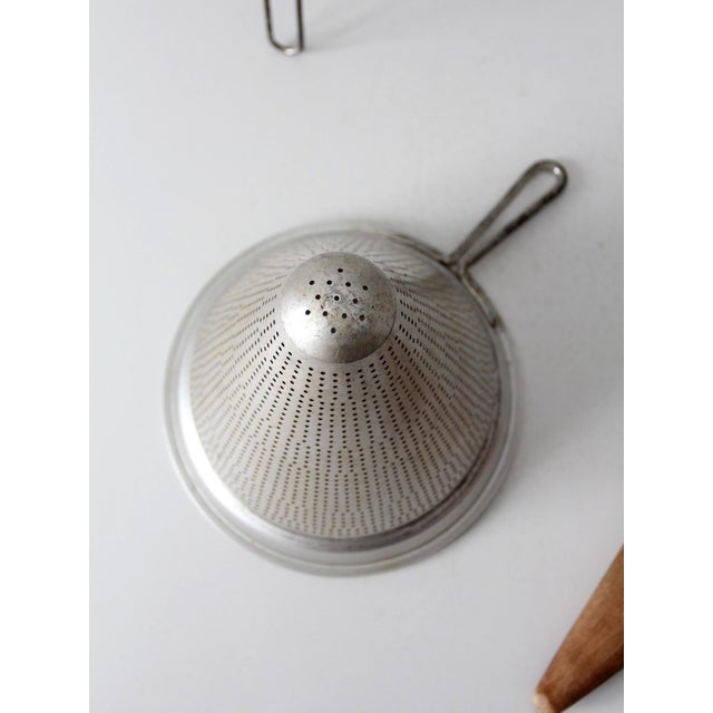 Mid-Century Modern Mid-Century Conical Strainer Set With Stand and Wooden Pestle For Sale - Image 3 of 13