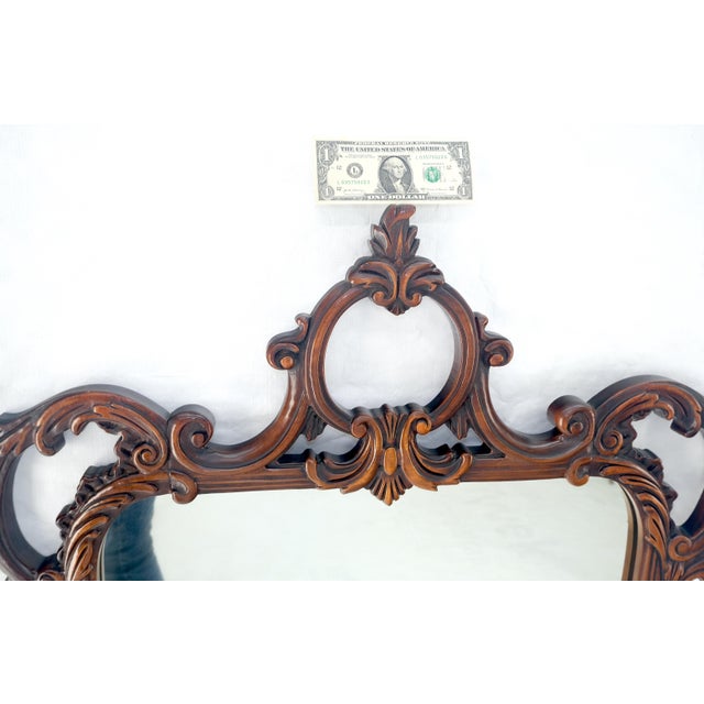 Wood Very Fine c1940s Pierced Carved Mahogany Chippendale Style Wall Mirror MINT For Sale - Image 7 of 14