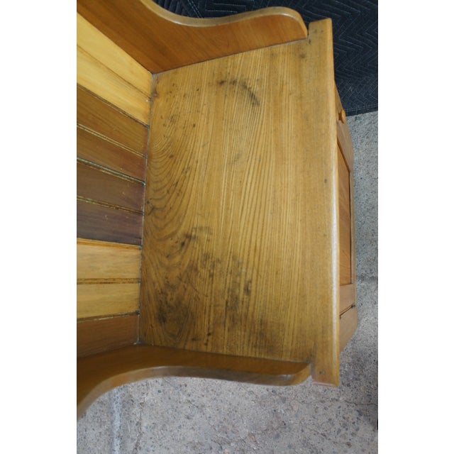 Antique Oak Country Farmhouse Dry Sink Drybar Washstand Cabinet Stand For Sale - Image 10 of 11