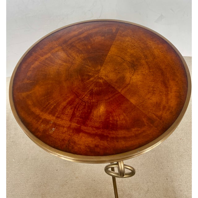 French Regency Style Bronze 2 Tier Gueridon With Wood Top For Sale - Image 4 of 15
