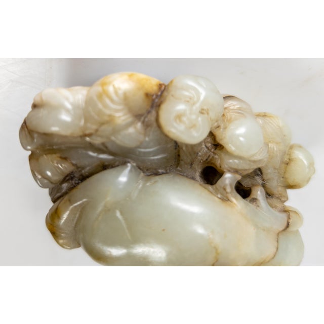 20th Century Chinese Qing Style Nephrite Jade Carving of Boys and Ram For Sale - Image 11 of 13