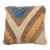 Arteverk Handwoven Afghan Kilim Pillow — Blue & Gold Chevron For Sale