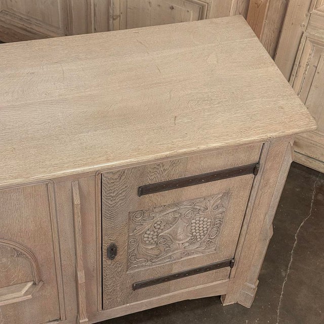 Antique Gothic Revival Stripped Oak Buffet For Sale - Image 17 of 18