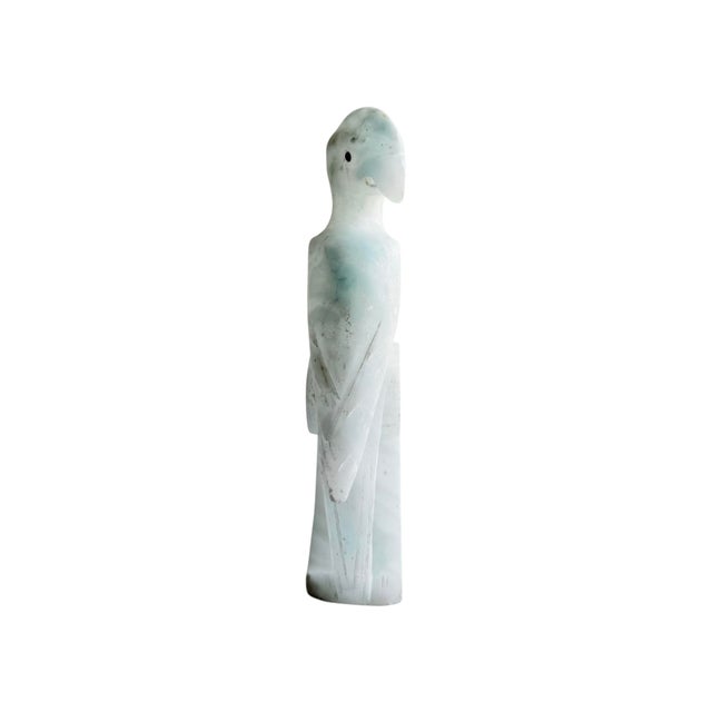 Mid-Century Modern Vintage Mid 20th Century Italian Alabaster Parrot Sculpture / Bookend For Sale - Image 3 of 7