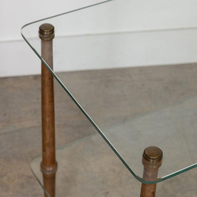 French Wood and Glass Two-Tier Side Table For Sale In Los Angeles - Image 6 of 15