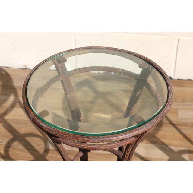 Mid-Century Modern Pair of Twig Wrought Iron Outdoor/Indoor Side Tables by Rose Tarlow Melrose House For Sale - Image 3 of 18