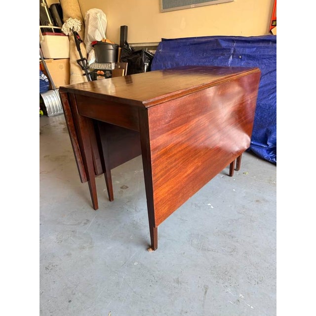 Farmhouse Vintage Federal Style Solid Wood Drop Leaf Dining Table For Sale - Image 3 of 18