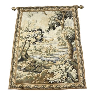 VTG French Wall Hanging Tapestry, Point De Loiselles, the Clairmarais Forest, 85" X 59" For Sale