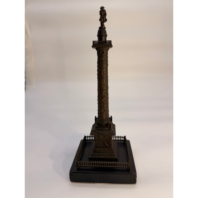 Metal Antique French Grand Tour Bronze Model of the Vendome Column For Sale - Image 7 of 11