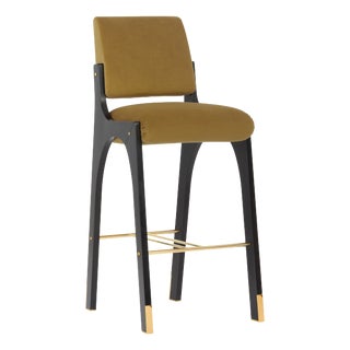 Arches II Bar Stool in Muted Brown and Black Lacquered from Insidherland For Sale