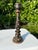 Traditional Vintage Hand-Painted Floral Folk Art Candlestick Sculpture For Sale - Image 3 of 12