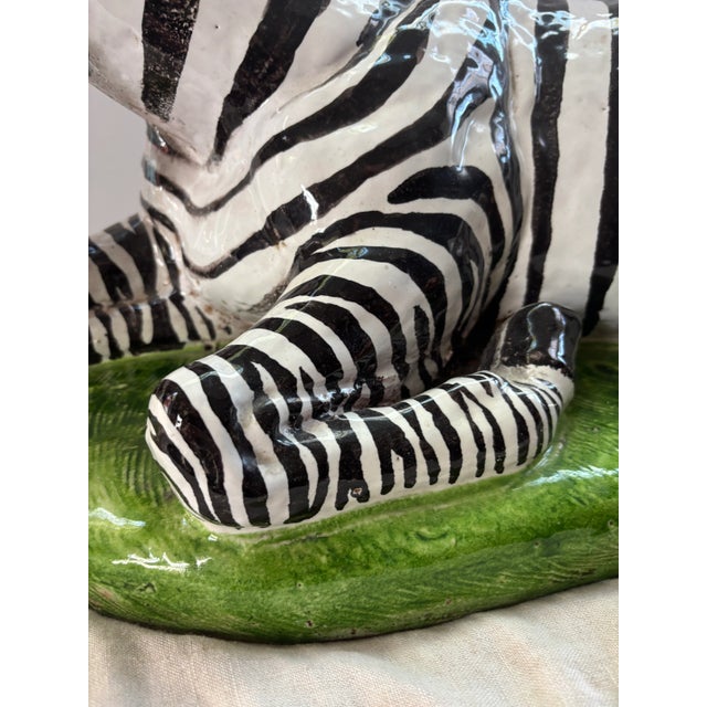 Mid-Century Modern Giant Terracotta Zebra, Italy, 60's For Sale - Image 3 of 12