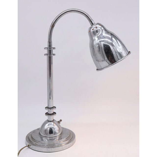 Vintage Chrome Gooseneck Table Lamp For Sale - Image 9 of 9