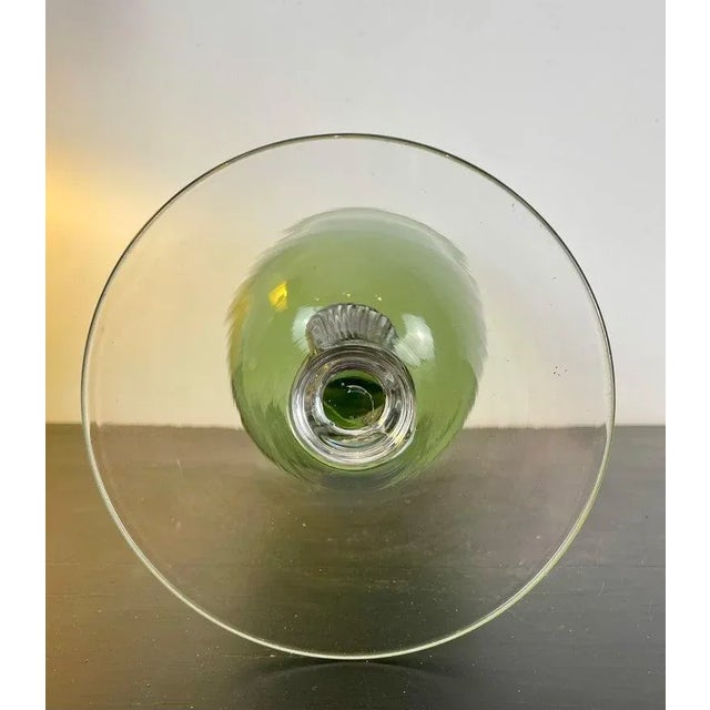 1970s Vintage French Pedestal Glass Jar in Green, France, 1970s For Sale - Image 5 of 8