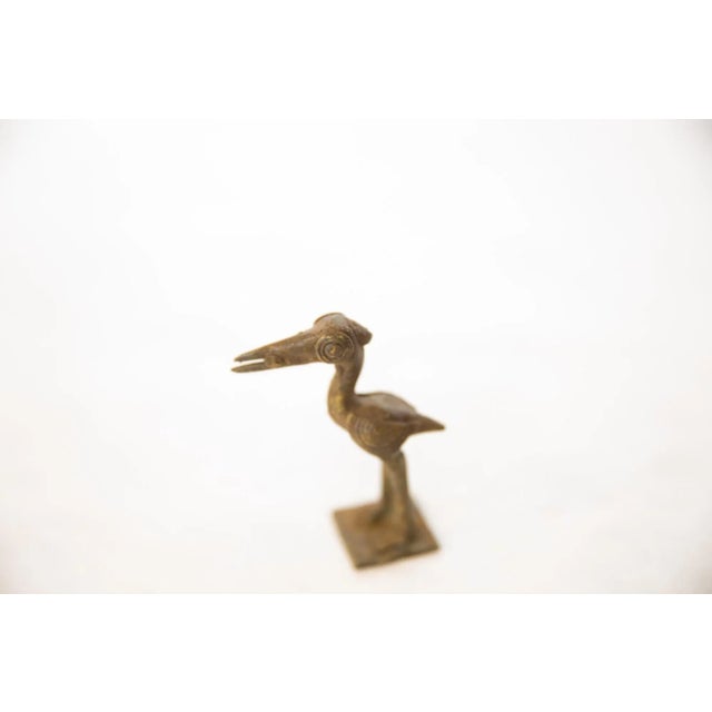 :: Vintage handmade bronze stork. Circa mid 20th century and possibly older, this piece has such incredible handmade charm...