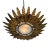 Vintage Spanish Gilt Metal Sunburst Ceiling Fixture For Sale