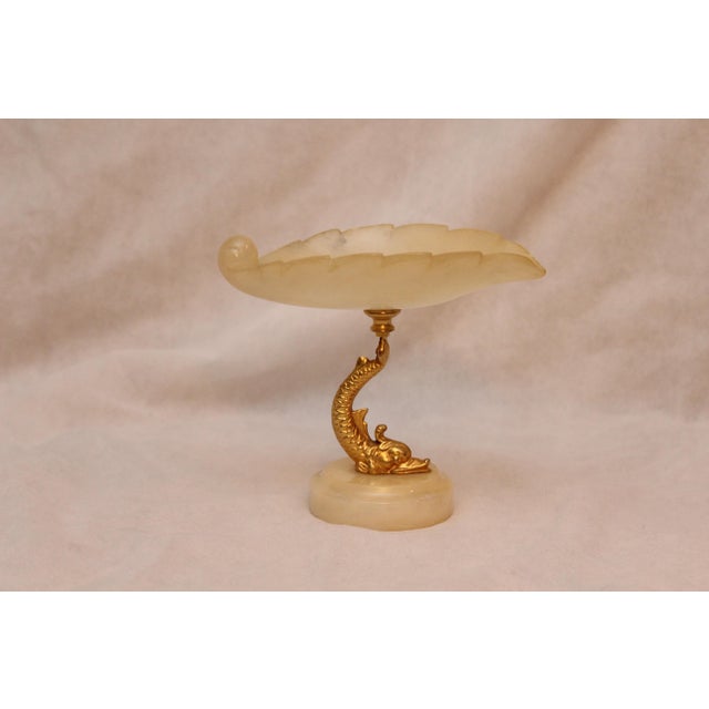 Footed Vase Gold Dolphin Decor, 1950s For Sale - Image 4 of 18