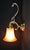 Metal Mid-Century French Art Nouveau Brass Wall Sconce with Ribbed Glass Shade, 1950s For Sale - Image 7 of 12
