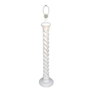 1980s White Sculptural Spiral Plaster Floor Lamp For Sale