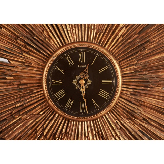 Mid Century Modern Gold Starburst Wall Clock Chairish