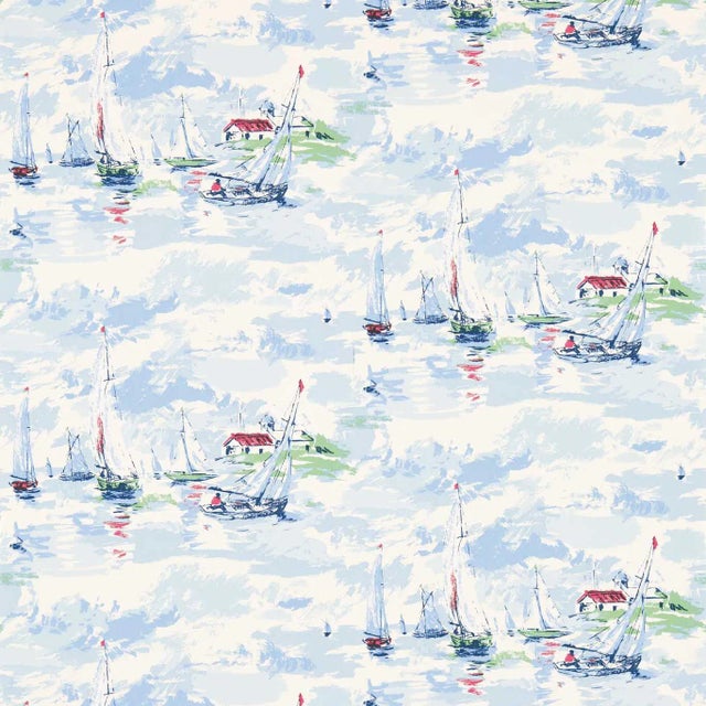 Sanderson Sail Away Wallpaper in Sky Blue - a Sample For Sale