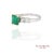 Contemporary 18k (750) White Gold Natural Emerald and Diamond Ring Size 7 For Sale - Image 3 of 10