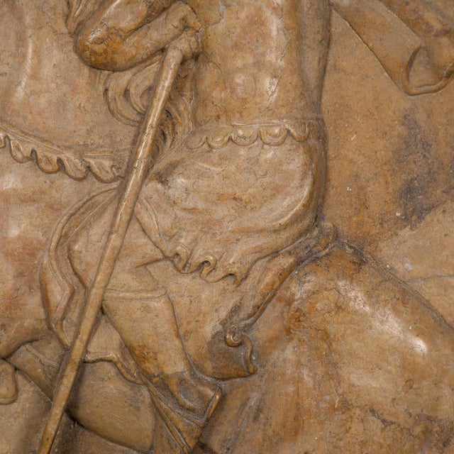 19th Century Italian Marble Plaque of George Slaying the Dragon, 1870 For Sale - Image 9 of 18