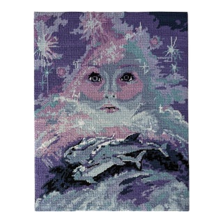 Wonder (“Emerveillement D’après N. Toutain”) Needlepoint [Unframed]. For Sale