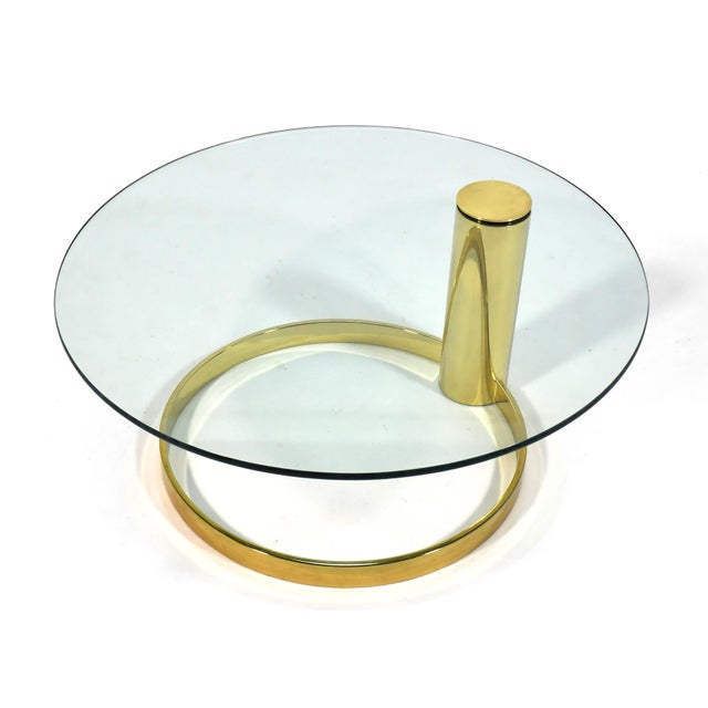 Mid 20th Century Brass & Glass "Infinity"Coffee Table For Sale - Image 5 of 6