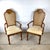 American Pair of Vintage Provincial Walnut & Cane High-Back Armchairs With Burlwood Crest For Sale - Image 3 of 18