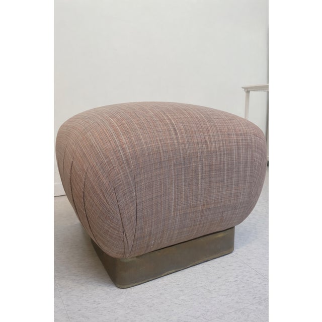Mid-Century Modern Mid-Century Brass Souffle Pouf (Pair) For Sale - Image 3 of 4