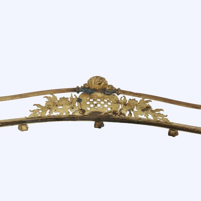 Metal Oversized Antique French Louis XVI Gilt Bronze Fireplace Fender 19thC For Sale - Image 7 of 8