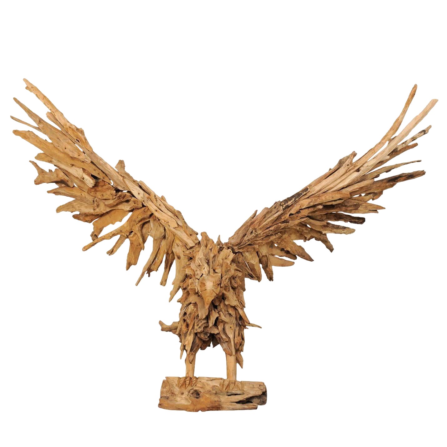 Large Handcrafted Driftwood Eagle Sculpture Chairish