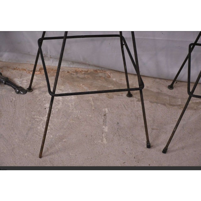 Late 20th Century Pair of Metal Bar Chairs With Slatted Seats and Backs For Sale In Columbia, SC - Image 6 of 7