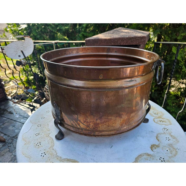 1940s Art Deco Copper Wood Container for Fireplace, 1940s For Sale - Image 5 of 8