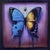 Hybrid Butterfly 55 by Stacy D'Aguiar | Acrylic on wood of a butterfly with blue and yellow wings For Sale