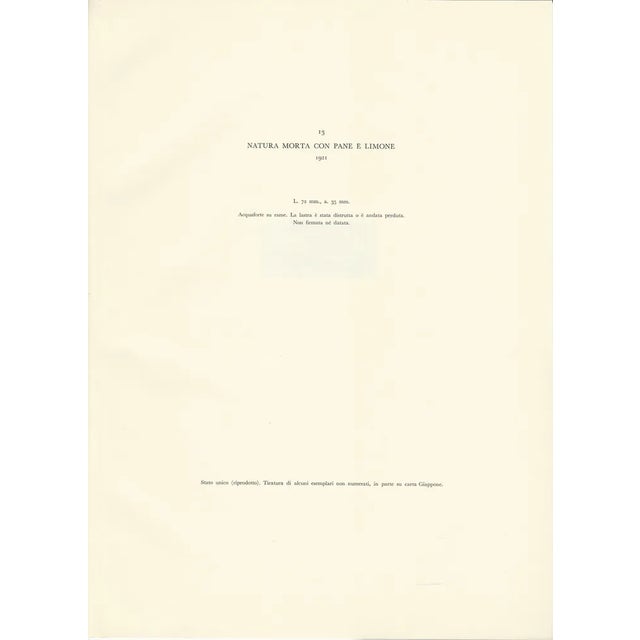 Giorgio Morandi, Still Life with Bread and Lemon, 1921-1957, Lithograph For Sale - Image 3 of 5