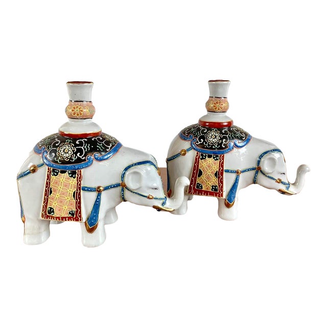 Vintage Pair of Elephant Candlestick Holders Chairish